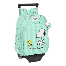 Mochila Escolar con Ruedas Snoopy Friends Forever Menta (26 x 34 x 11 cm) de Snoopy, Mochilas infantiles - Ref: S4305457, Pre...