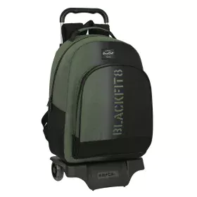 Mochila Escolar con Ruedas BlackFit8 Gradient Negro Verde militar (32 x 42 x 15 cm) de BlackFit8, Mochilas infantiles - Ref: ...