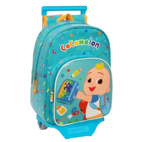 Mochila Escolar com Rodas CoComelon Back to class Azul Claro (26 x 34 x 11 cm) de CoComelon, Mochilas infantis - Ref: S430757...