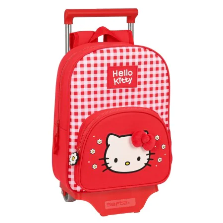 Mochila Escolar com Rodas Hello Kitty Spring Vermelho (26 x 34 x 11 cm) de Hello Kitty, Mochilas infantis - Ref: S4307600, Pr...