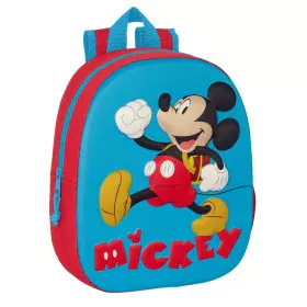 Schulrucksack Mickey Mouse Clubhouse 3D 27 x 33 x 10 cm Rot Blau von Mickey Mouse Clubhouse, Kinderrucksäcke - Ref: S4308482,...