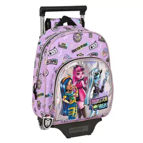 School Rucksack with Wheels Monster High Best boos Lilac 28 x 34 x 10 cm by Monster High, Children's Backpacks - Ref: S430858...