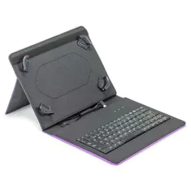 Teclado Bluetooth com Suporte para Táblete Maillon Technologique MTKEYUSBPR2 9.7"-10.2" Preto Qwerty espanhol Violeta Espanho...