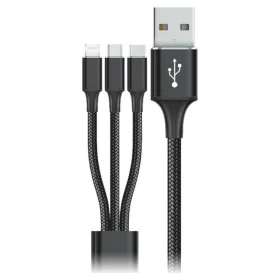 Cabo USB para Micro USB, USB-C e Lightning Goms Preto 1, 2 m de Goms, Cabos USB - Ref: S6502473, Preço: 6,73 €, Desconto: %