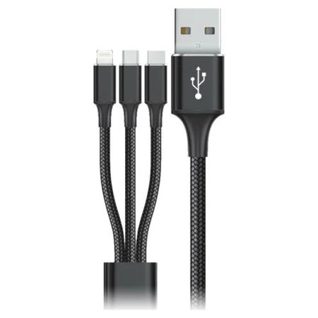 Câble USB vers Micro USB, USB-C et Lightning Goms Noir 1, 2 m de Goms, Câbles USB - Réf : S6502473, Prix : 6,73 €, Remise : %