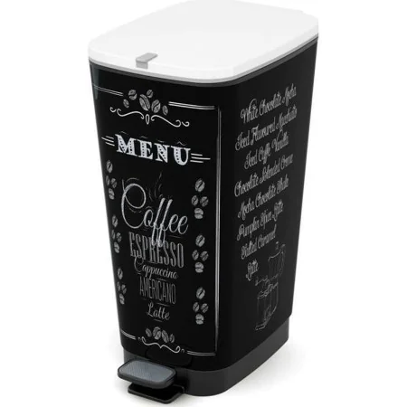 Waste bin with pedal KIS CHIC Coffee Motif Black 50 L by KIS, Waste and recycling - Ref: S71007330, Price: 55,31 €, Discount: %