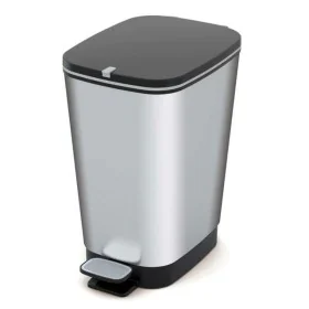 Waste bin with pedal Curver Chic Stainless steel 50 L Silver by Curver, Waste and recycling - Ref: S7135750, Price: 56,19 €, ...