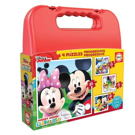 Set mit 4 Puzzeln Disney Mickey Mouse Progressive Educa 4 Stücke 40 Stücke (12-16-20-25 pcs) von Educa, Klassische Puzzles - ...