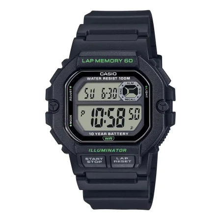 Relógio masculino Casio ILLUMINATOR Preto (Ø 44,5 mm) de Casio, Relógios com braselete - Ref: S72108753, Preço: 61,12 €, Desc...