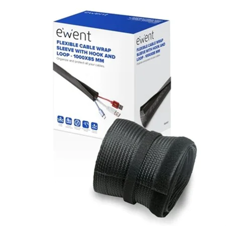 Coupling Ewent EW1557 Black Polyester 1 m (1 Unit) by Ewent, Cable Organisers - Ref: M0306920, Price: 8,23 €, Discount: %