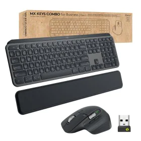 Tastatur mit Drahtloser Maus Logitech 920-010930 Qwerty Spanisch Grau Stahl von Logitech, Tastatur-Maus-Sets - Ref: S7610580,...