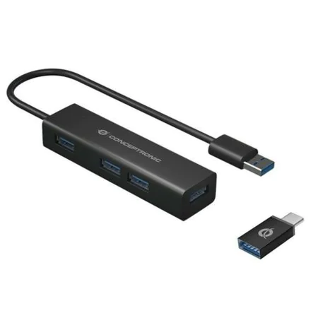 Hub USB Conceptronic HUBBIES06B Negro (1 unidad) de Conceptronic, Hubs USB - Ref: S77202671, Precio: 16,17 €, Descuento: %