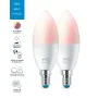 Bombilla LED Vela 4,9 W (Equiv. 40 W) C37 E14 x2 de Wiz, Bombillas Wi-Fi - Ref: S7814531, Precio: 36,14 €, Descuento: %