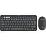 Teclado y Ratón Inalámbrico Logitech Pebble 2 Combo Qwerty Español Negro Gris Grafito de Logitech, Packs de teclado y ratón -...