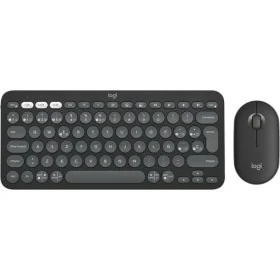 Teclado y Ratón Inalámbrico Logitech Pebble 2 Combo Qwerty Español Negro Gris Grafito de Logitech, Packs de teclado y ratón -...