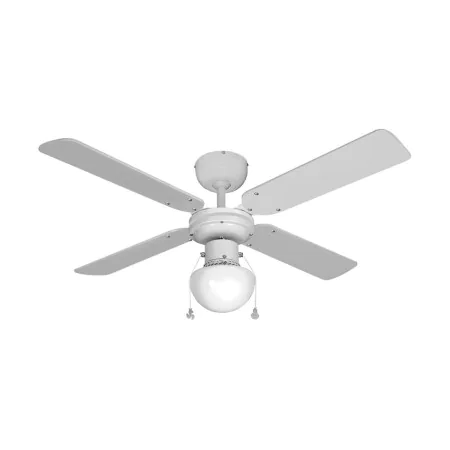 Ceiling Fan with Light EDM 33800 Caribe White 50 W by EDM, Ceiling Fans with Lamp - Ref: S7900596, Price: 62,65 €, Discount: %