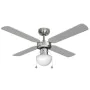 Ventilatore da Soffitto con Luce EDM 33801 Caribe Argentato 50 W di EDM, Ventilatori da soffitto con lampada - Rif: S7900597,...