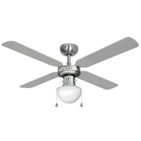 Ventilateur de Plafond avec Lumière EDM 33801 Caribe Argenté 50 W de EDM, Ventilateurs de plafond avec lampe intégrée - Réf :...