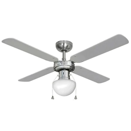 Ventilador de Teto com Luz EDM 33801 Caribe Prateado 50 W de EDM, Ventoinhas de teto com candeeiro - Ref: S7900597, Preço: 73...