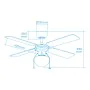 Ventilatore da Soffitto con Luce EDM 33801 Caribe Argentato 50 W di EDM, Ventilatori da soffitto con lampada - Rif: S7900597,...