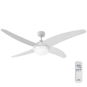 Ventilador de Techo con Luz EDM 33806 Caspio Blanco 60 W de EDM, Ventiladores de techo con lámpara - Ref: S7900602, Precio: 1...