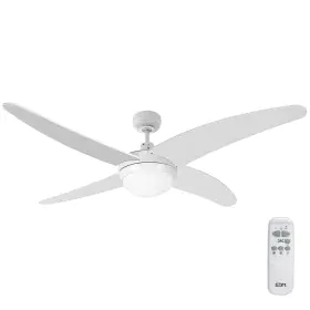 Ventilador de Teto com Luz EDM 33806 Caspio Branco 60 W de EDM, Ventoinhas de teto com candeeiro - Ref: S7900602, Preço: 139,...