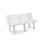 Bench with backrest IPAE Progarden ORCHIDEA White polypropylene (145 x 49 x 74 cm) by IPAE Progarden, Benches - Ref: S7901720...