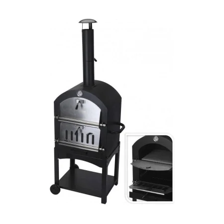 Coal Barbecue with Wheels Black (Ø10 x 46,5 cm) (44,5 x 65 x 158 cm) by BigBuy BBQ, Outdoor barbecues - Ref: S7902954, Price:...