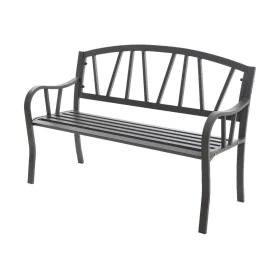 Bench with backrest Anthracite Iron (123 X 53 X 86 cm) by BigBuy Home, Benches - Ref: S7904421, Price: 204,65 €, Discount: %