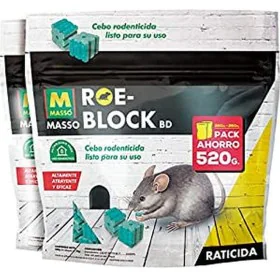 Raticide Massó Roe-Block 260 gr + 260 gr 520 g de Massó, Lutte contre les rongeurs - Réf : S7905639, Prix : 10,48 €, Remise : %