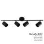 Ceiling Light EDM 32036 Black 70 x 9 x 15,2 cm by EDM, Ceiling Lights - Ref: S7914610, Price: 47,09 €, Discount: %