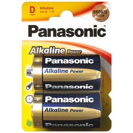 Alkaline Batteries Panasonic Corp. Bronze LR20 1,5 V Type D (2 Units) by Panasonic, Disposable Batteries - Ref: S7915713, Pri...