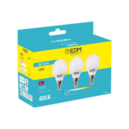 Pack of 3 LED bulbs EDM G 5 W E14 400 lm Ø 4,5 x 8 cm (6400 K) by EDM, LED Bulbs - Ref: S7916657, Price: 5,92 €, Discount: %