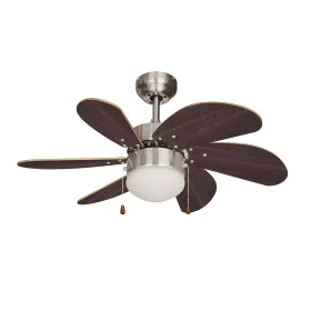 Ventilatore da Soffitto con Luce EDM 33984 Aral Wengue nichel 50 W di EDM, Ventilatori da soffitto con lampada - Rif: S791702...