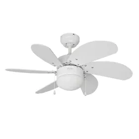 Ceiling Fan with Light EDM 33985 Aral White 50 W by EDM, Ceiling Fans with Lamp - Ref: S7917024, Price: 77,45 €, Discount: %