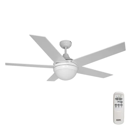 Ventilateur de Plafond avec Lumière EDM 33988 Adriatico Blanc 60 W de EDM, Ventilateurs de plafond avec lampe intégrée - Réf ...