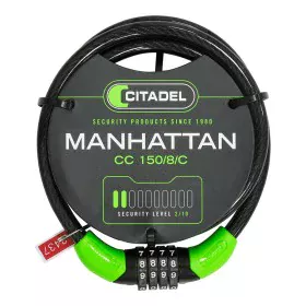 Cable with padlock Citadel Manhattan cc 150/8/c Combination Black 150 cm by Citadel, Locks - Ref: S7918258, Price: 17,23 €, D...