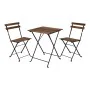 Table set with 2 chairs IPAE Progarden Foldable Acacia Black Natural (3 Pieces) by IPAE Progarden, Garden Furniture Sets - Re...