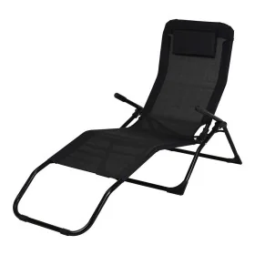 Tumbona Ambiance Plegable Negro 158 cm de Ambiance, Tumbonas - Ref: S7918899, Precio: 39,28 €, Descuento: %