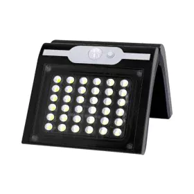 Aplique de Pared EDM Sensor de Movimiento Solar Negro 2 W 220 Lm (6500 K) de EDM, Apliques de exterior - Ref: S7920142, Preci...