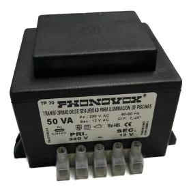 Safety transformer for swimming pool lighting PHONOVOX tp31050 50 VA 12 V 230 V 50-60 Hz 9,8 x 7,9 x 6,4 cm by PHONOVOX, Ligh...