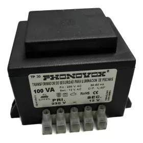 Transformador de seguridad para iluminación de piscinas PHONOVOX tp31100 100 VA 12 V 230 V 50-60 Hz 9,8 x 7,9 x 7,4 cm de PHO...