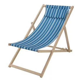 Folding Chair with Headrest Wood Cloth 97 x 56 x 85 cm by BigBuy Garden, Deckchairs - Ref: S7922358, Price: 68,06 €, Discount: %