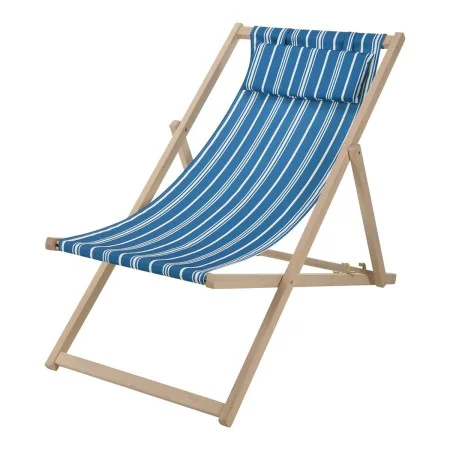 Folding Chair with Headrest Wood Cloth 97 x 56 x 85 cm by BigBuy Garden, Deckchairs - Ref: S7922358, Price: 72,68 €, Discount: %