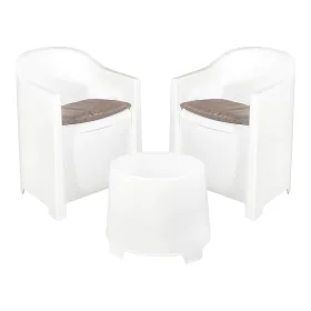 Table Set with 2 Armchairs IPAE Progarden Luna sluc06bg White Garden (3 Pieces) by IPAE Progarden, Garden Furniture Sets - Re...