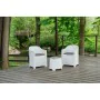 Table Set with 2 Armchairs IPAE Progarden Luna sluc06bg White Garden (3 Pieces) by IPAE Progarden, Garden Furniture Sets - Re...