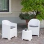 Table Set with 2 Armchairs IPAE Progarden Luna sluc06bg White Garden (3 Pieces) by IPAE Progarden, Garden Furniture Sets - Re...