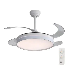 Ventilador de Teto com Luz EDM 33827 Ross Branco 35 W 4100 Lm 2190 Lm Retrátil de EDM, Ventoinhas de teto com candeeiro - Ref...