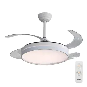 Ventilatore da Soffitto con Luce EDM 33827 Ross Bianco 35 W 4100 Lm 2190 Lm Retrattile di EDM, Ventilatori da soffitto con la...