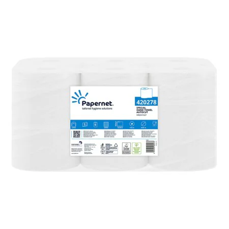 Papier séchage de main Papernet Autocut 418997 Blanc Double couche 6 Unités de Papernet, Serviettes en papier - Réf : S792264...